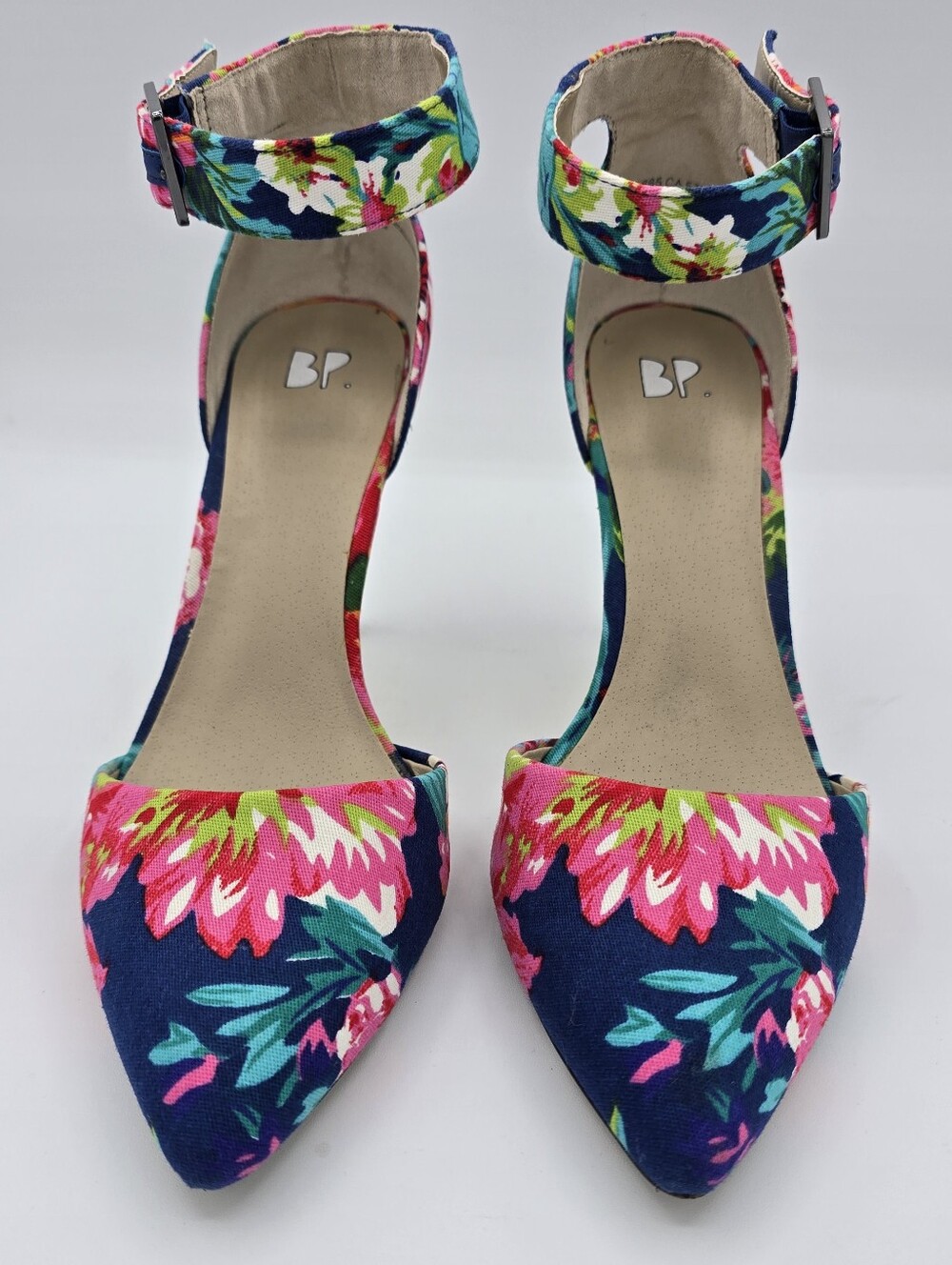 BP. - Floral Print Ankle Strap Pumps